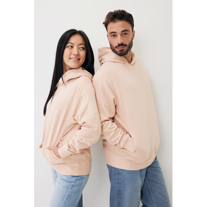 Sudadera unisex con capucha de algodón reciclado 280 g/m2 Iqoniq color rosa pastel Sudadera unisex con capucha de algodón reciclado 280 g/m2 Iqoniq color rosa pastel