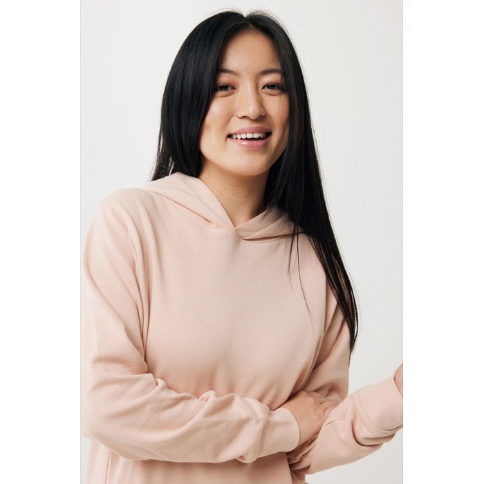 Sudadera unisex con capucha de algodón reciclado 280 g/m2 Iqoniq color rosa pastel Sudadera unisex con capucha de algodón reciclado 280 g/m2 Iqoniq color rosa pastel
