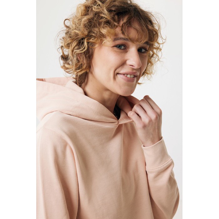 Sudadera unisex con capucha de algodón reciclado 280 g/m2 Iqoniq color rosa pastel Sudadera unisex con capucha de algodón reciclado 280 g/m2 Iqoniq color rosa pastel