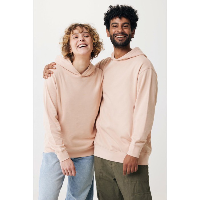 Sudadera unisex con capucha de algodón reciclado 280 g/m2 Iqoniq color rosa pastel Sudadera unisex con capucha de algodón reciclado 280 g/m2 Iqoniq color rosa pastel