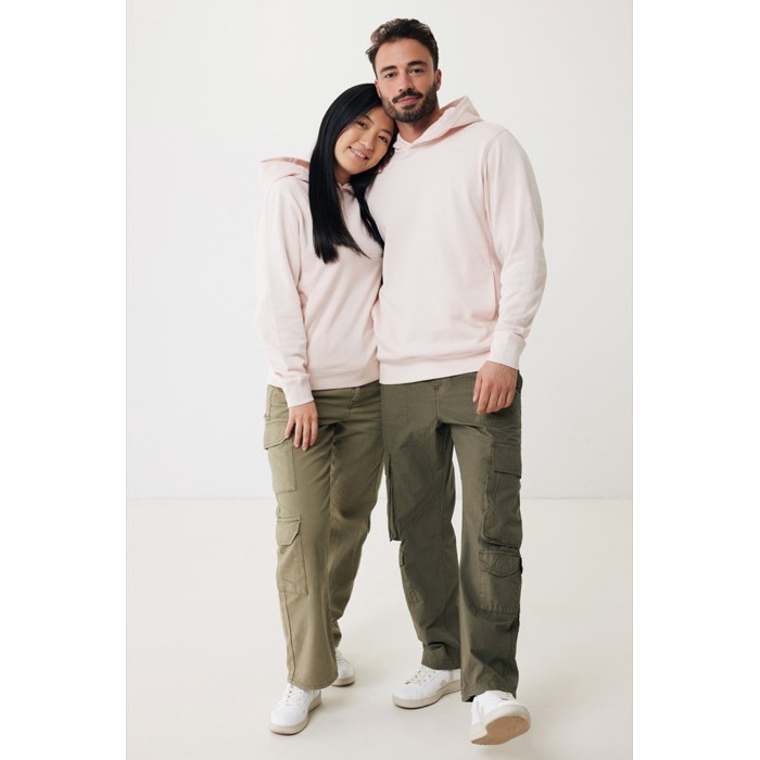 Sudadera unisex con capucha de algodón reciclado 280 g/m2 Iqoniq color rosa claro Sudadera unisex con capucha de algodón reciclado 280 g/m2 Iqoniq color rosa claro