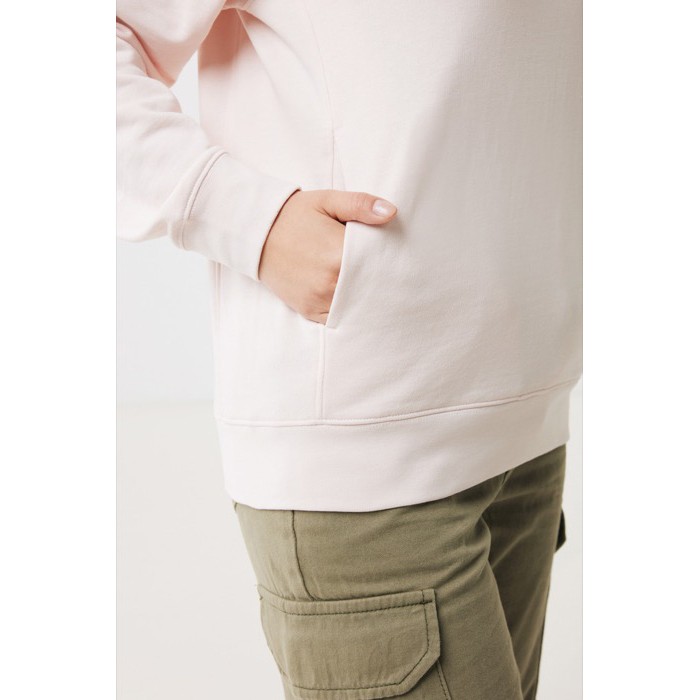 Sudadera unisex con capucha de algodón reciclado 280 g/m2 Iqoniq color rosa claro Sudadera unisex con capucha de algodón reciclado 280 g/m2 Iqoniq color rosa claro