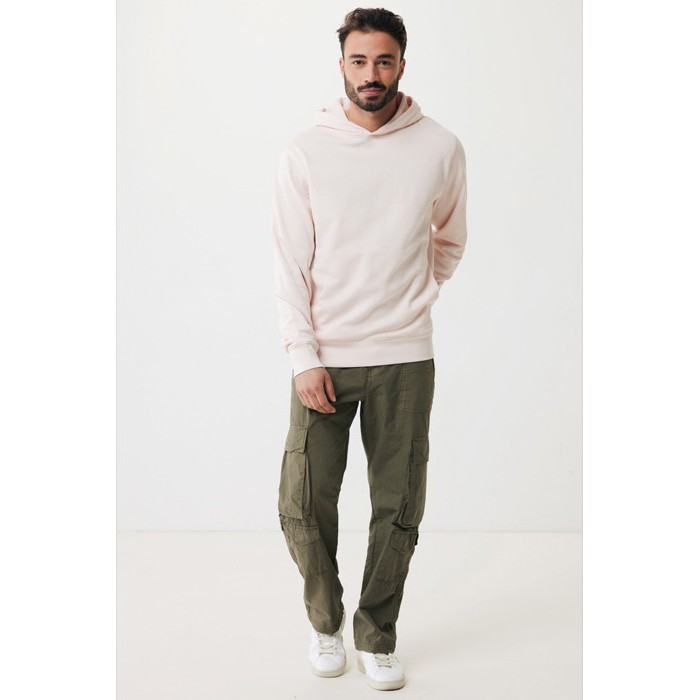 Sudadera unisex con capucha de algodón reciclado 280 g/m2 Iqoniq color rosa claro Sudadera unisex con capucha de algodón reciclado 280 g/m2 Iqoniq color rosa claro