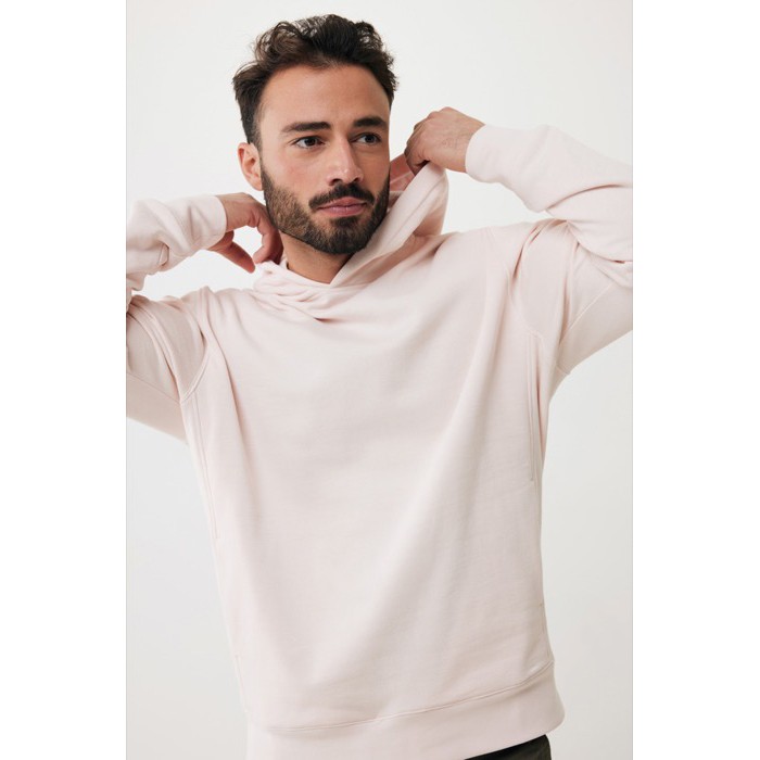 Sudadera unisex con capucha de algodón reciclado 280 g/m2 Iqoniq color rosa claro Sudadera unisex con capucha de algodón reciclado 280 g/m2 Iqoniq color rosa claro