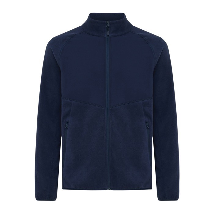 Chaqueta antipilling de poliéster reciclado 240 g/m2 Iqoniq color azul marino