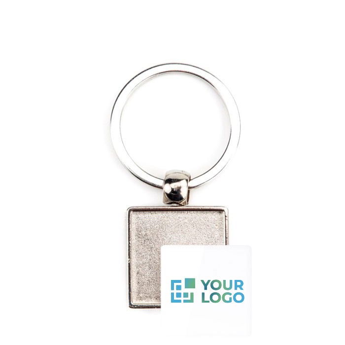 Llavero cuadrado con cubierta acrílica y papel insertado a 2 caras vista principal Llavero cuadrado con cubierta acrílica y papel insertado a 2 caras vista principal