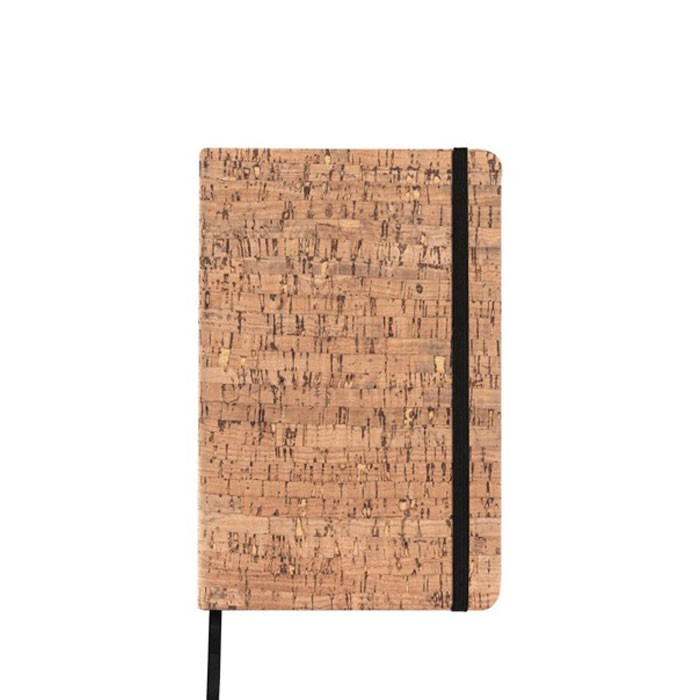 Bloc de notas con tapa de corcho y marcapáginas A6 hojas lisas vista principal Bloc de notas con tapa de corcho y marcapáginas A6 hojas lisas vista principal