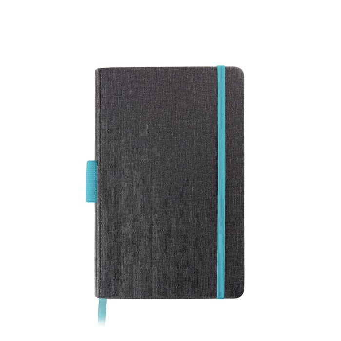 Libreta de cuero sintético con detalles de color A5 hojas a rayas vista principal Libreta de cuero sintético con detalles de color A5 hojas a rayas vista principal