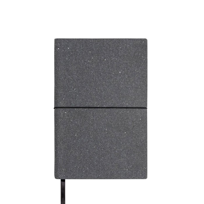 Libreta de piel reciclada y elástico horizontal A5 hojas punteadas vista principal