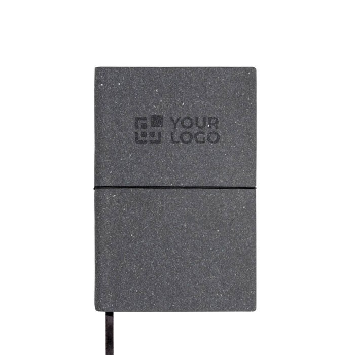 Libreta de piel reciclada y elástico horizontal A5 hojas punteadas vista principal