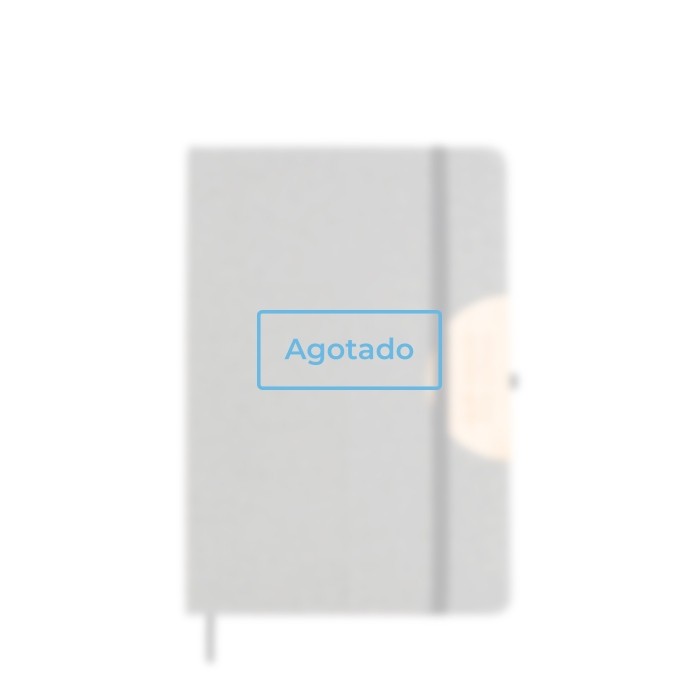 Libreta de lino con soporte para móvil con cinta A5 hojas lisas vista principal - Agotado Libreta de lino con soporte para móvil con cinta A5 hojas lisas vista principal - Agotado