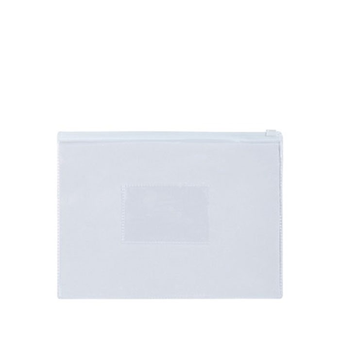 Carpeta transparente de plástico con cremallera para documentos A5 vista principal