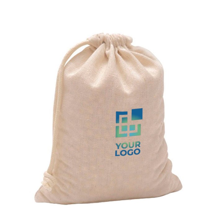 Bolsa de algodón con cierre de lazo y cordón largo 110 g/m2 vista principal Bolsa de algodón con cierre de lazo y cordón largo 110 g/m2 vista principal