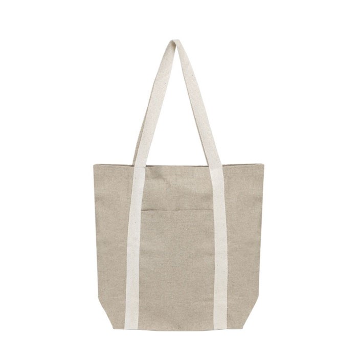 Bolsa de compras personalizada de algodón reciclado con asas 310 g/m2 vista principal