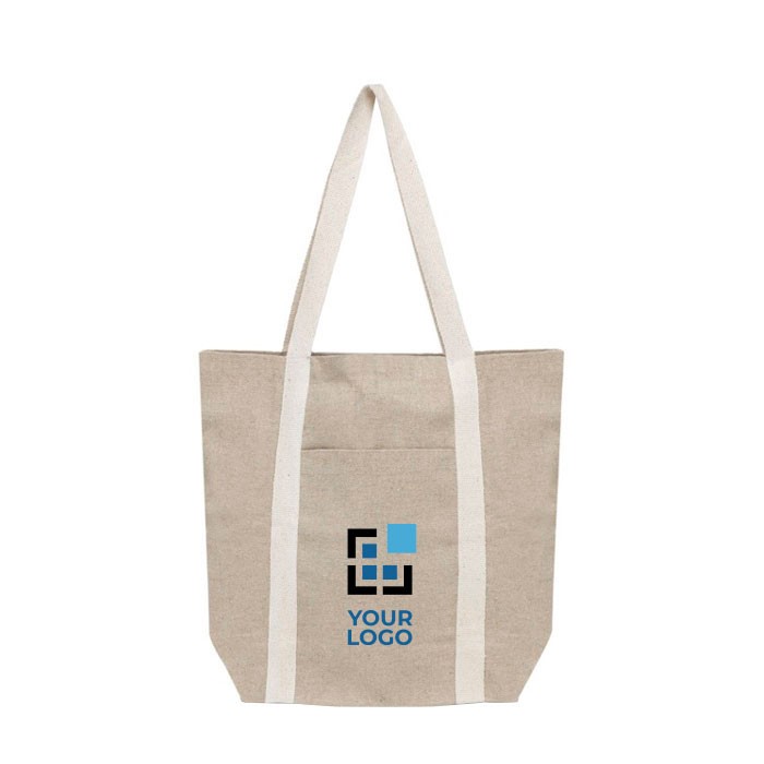 Bolsa de compras personalizada de algodón reciclado con asas 310 g/m2 vista principal