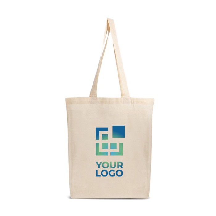 Bolsa de algodón 100% con asas largas ideal para la compra 140 g/m2 vista de impresión