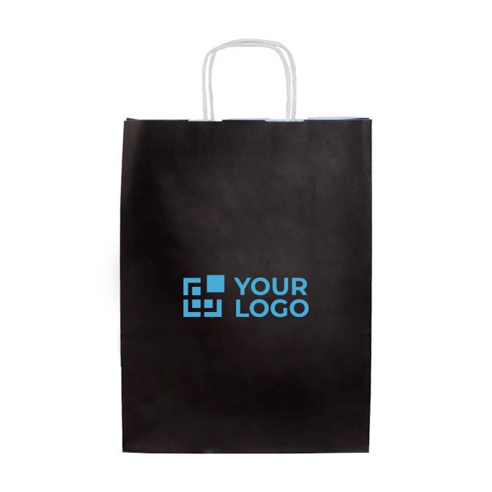 Bolsa de papel kraft en varios colores con asas 90 g/m2 vista principal Bolsa de papel kraft en varios colores con asas 90 g/m2 vista principal