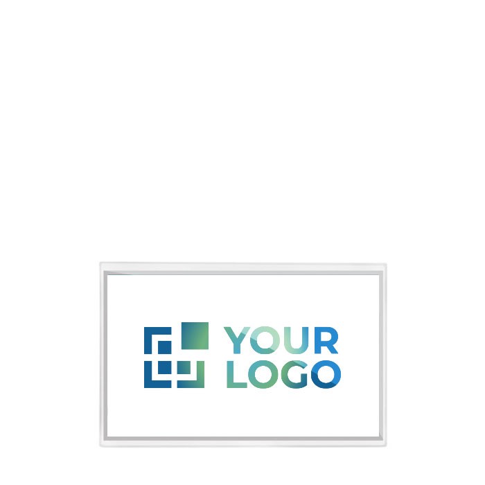 Identificador de plástico transparente con pasador trasero 9x5.5cm vista principal