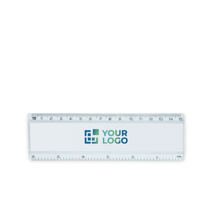 Regla infantil transparente con una cara personalizable 30cm vista principal