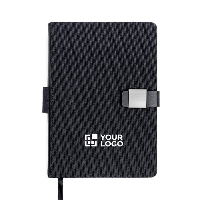 Agenda con vista diaria en español y portugués con cierre magnético A5 vista de impresión Agenda con vista diaria en español y portugués con cierre magnético A5 vista de impresión