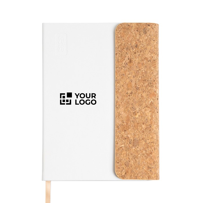 Agenda diaria en español y portugués con solapa de corcho A5 vista de impresión Agenda diaria en español y portugués con solapa de corcho A5 vista de impresión