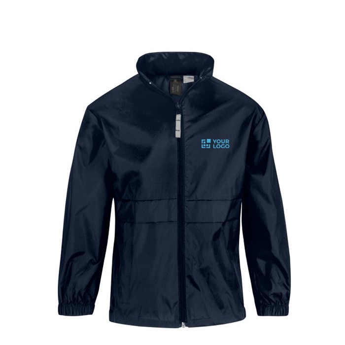 Cortaviento infantil de nylon ajustable repelente al agua B&C vista de impresión Cortaviento infantil de nylon ajustable repelente al agua B&C vista de impresión