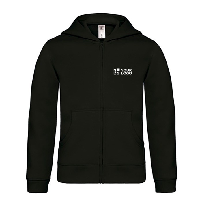 Sudadera infantil de algodón y poliéster con capucha 280 g/m2 B&C vista de impresión Sudadera infantil de algodón y poliéster con capucha 280 g/m2 B&C vista de impresión