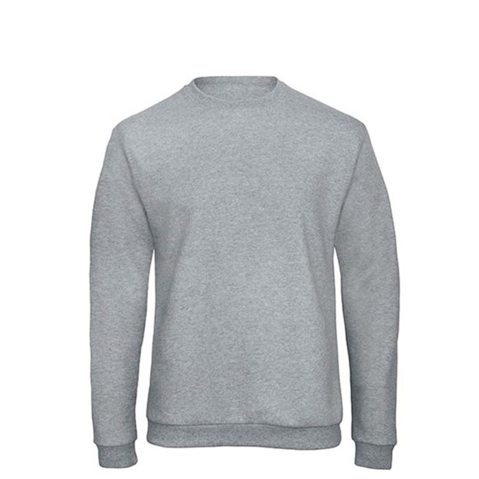 Sudadera de algodón y poliéster con cuello caja 270 g/m2 B&C color gris claro vista de impresión Sudadera de algodón y poliéster con cuello caja 270 g/m2 B&C color gris claro vista de impresión