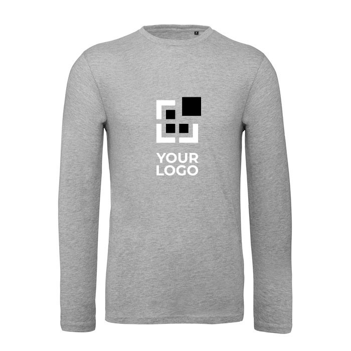 Camiseta de hombre de manga larga de algodón orgánico B&C vista principal