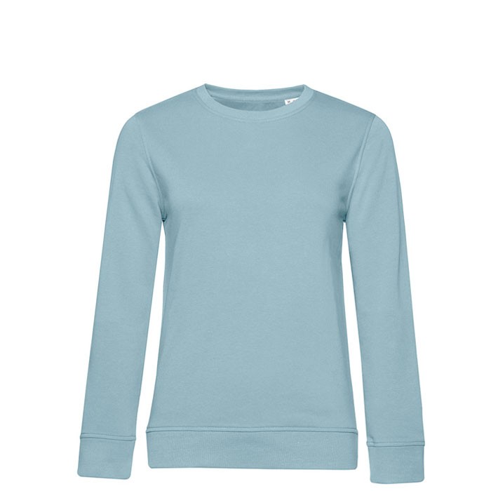 Sudadera para mujer de manga larga en algodón 280 g/m2 B&C color azul grisáceo vista de impresión Sudadera para mujer de manga larga en algodón 280 g/m2 B&C color azul grisáceo vista de impresión