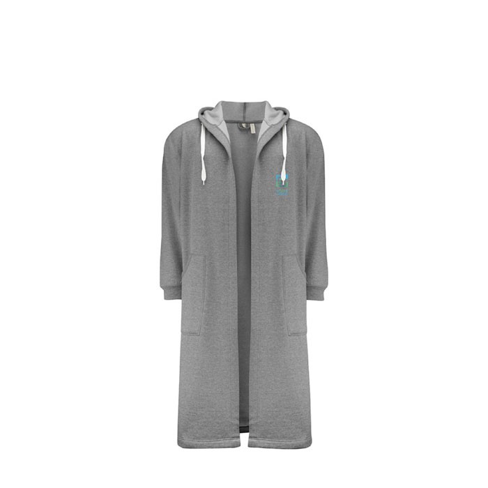 Bata de baño con dos bolsillos, capucha y cinturón para la cintura vista principal