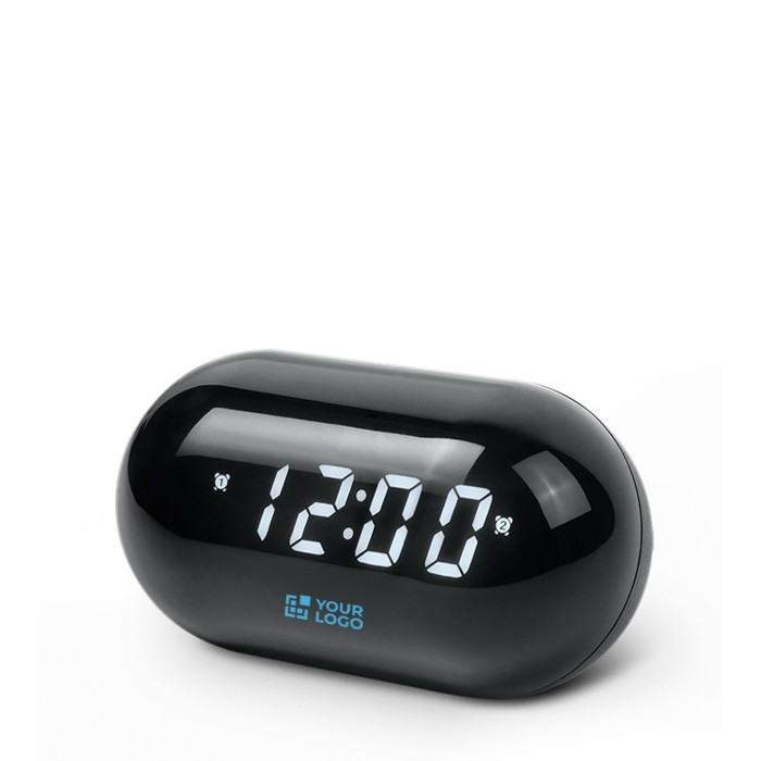 Radio reloj redondo y compacto con pantalla digital para la hora vista principal Radio reloj redondo y compacto con pantalla digital para la hora vista principal