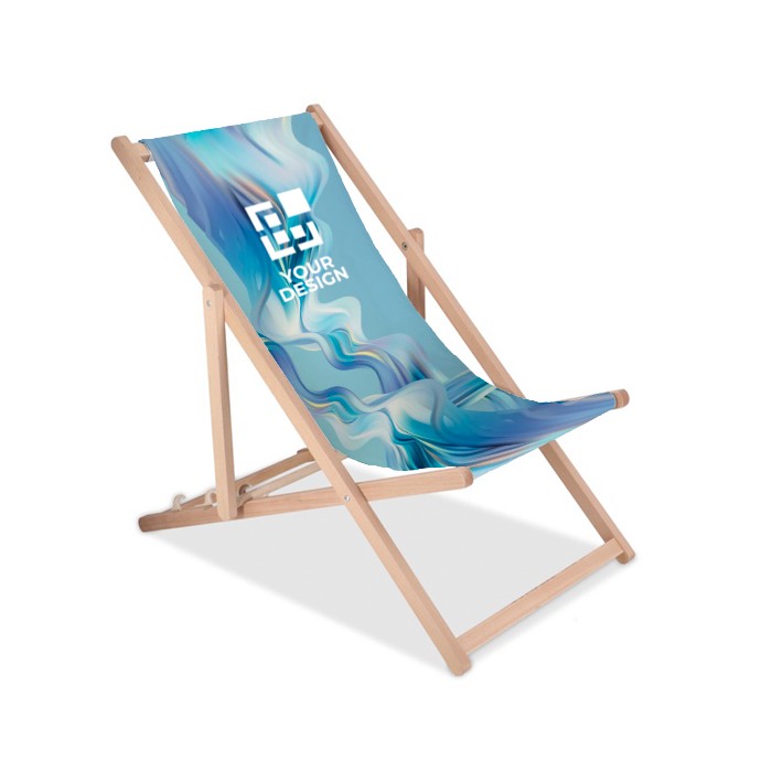Silla plegable de madera para la playa o piscina para sublimar vista principal Silla plegable de madera para la playa o piscina para sublimar vista principal