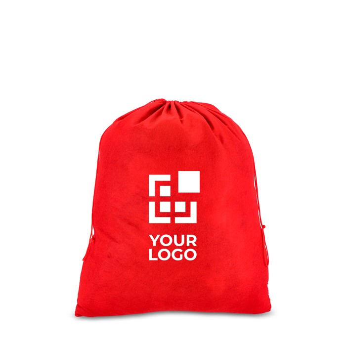 Bolsa grande de regalo hecha de fieltro con cordones a juego vista principal