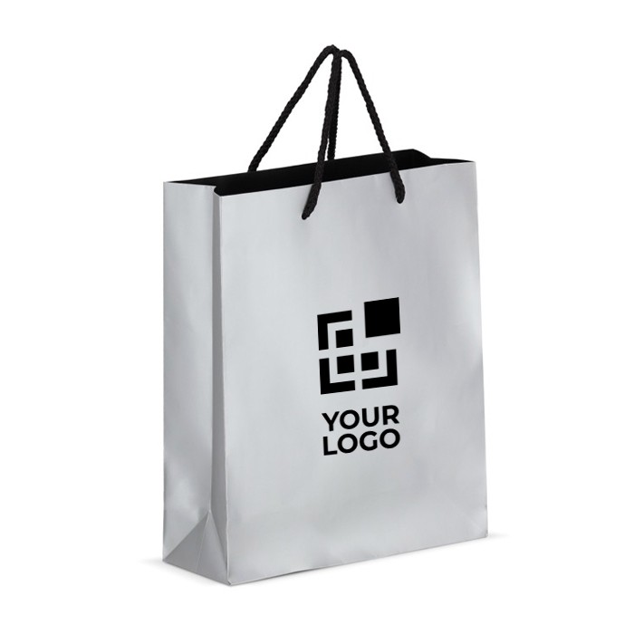 Bolsa de papel para regalo con asas e interior color negro 24x10x30 cm vista principal Bolsa de papel para regalo con asas e interior color negro 24x10x30 cm vista principal