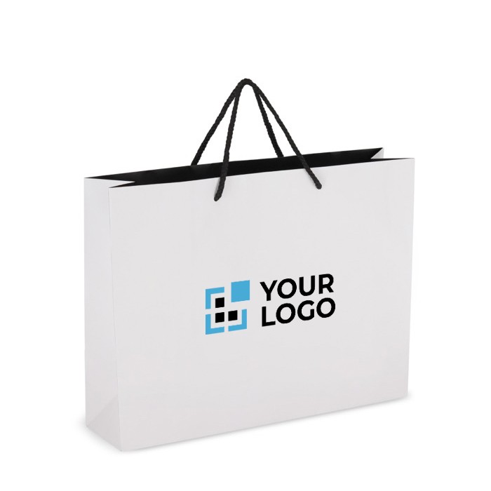 Bolsa de papel para regalo con asas e interior color negro 40x12x30 cm vista principal Bolsa de papel para regalo con asas e interior color negro 40x12x30 cm vista principal