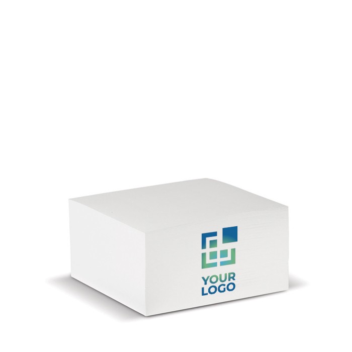 Taco de notas de 420 hojas lisas con certificación FSC 10x10x5cm vista principal Taco de notas de 420 hojas lisas con certificación FSC 10x10x5cm vista principal