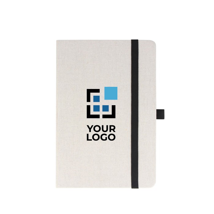 Cuaderno personalizado de algodón reciclado y RPET con páginas FSC A5 vista principal