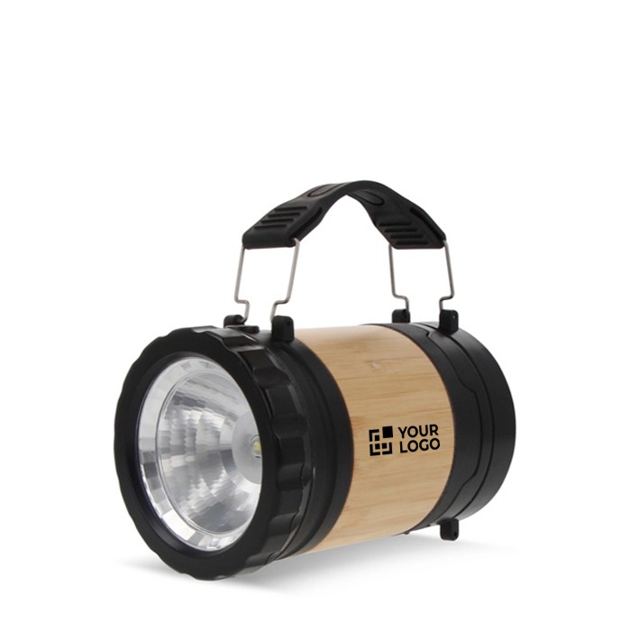 Versátil linterna y lámpara que actúa como farol de ABS y bambú vista principal