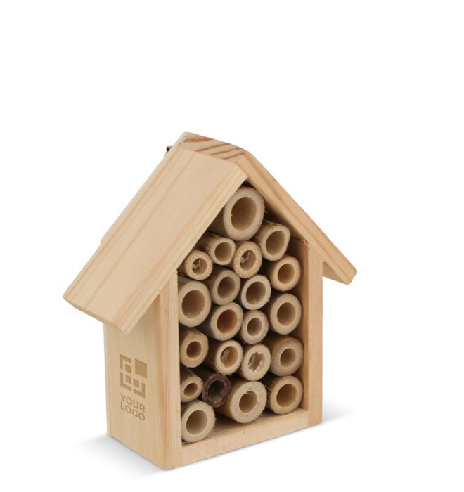 Pequeña casa ecológica para abejas hecha de madera FSC vista principal