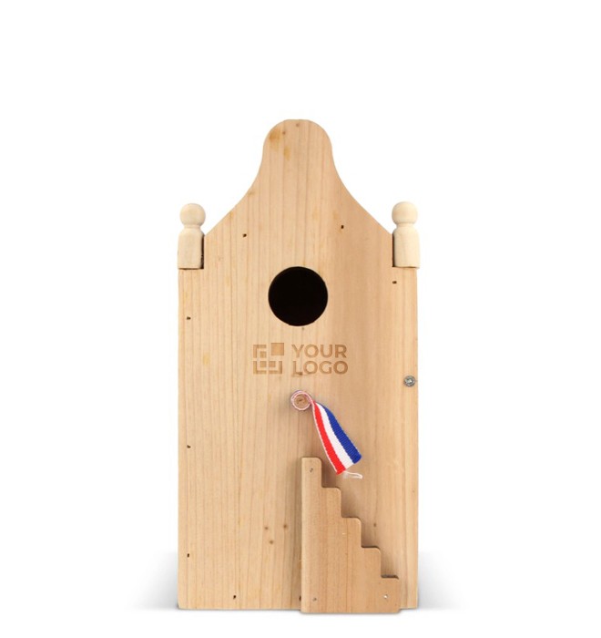 Casa de madera hecha de madera FSC especial para pájaros vista principal