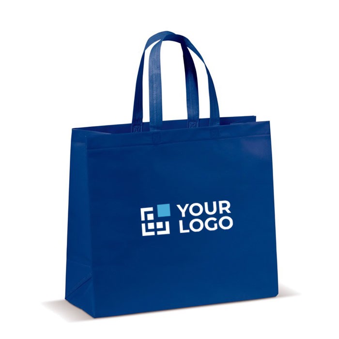 Bolsa de non woven laminado mate en varios colores con asas a juego vista principal