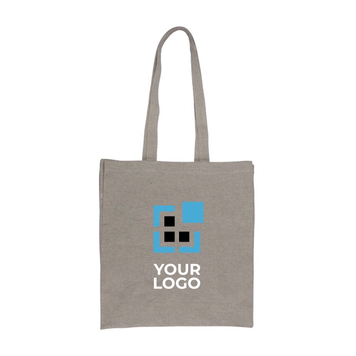 Bolsa de algodón reciclado con resistentes asas y capacidad de 5kg vista principal Bolsa de algodón reciclado con resistentes asas y capacidad de 5kg vista principal