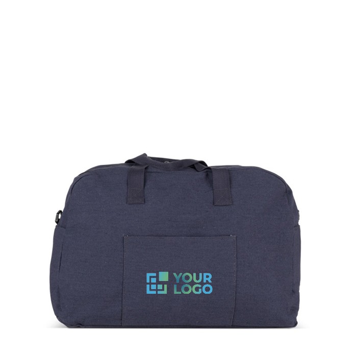 Bolsa de viaje lona reciclada con efecto lavado y correa ajustable vista principal Bolsa de viaje lona reciclada con efecto lavado y correa ajustable vista principal