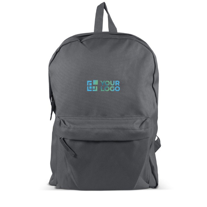 Clásica mochila de RPET en varios colores y bolsillo frontal vista principal