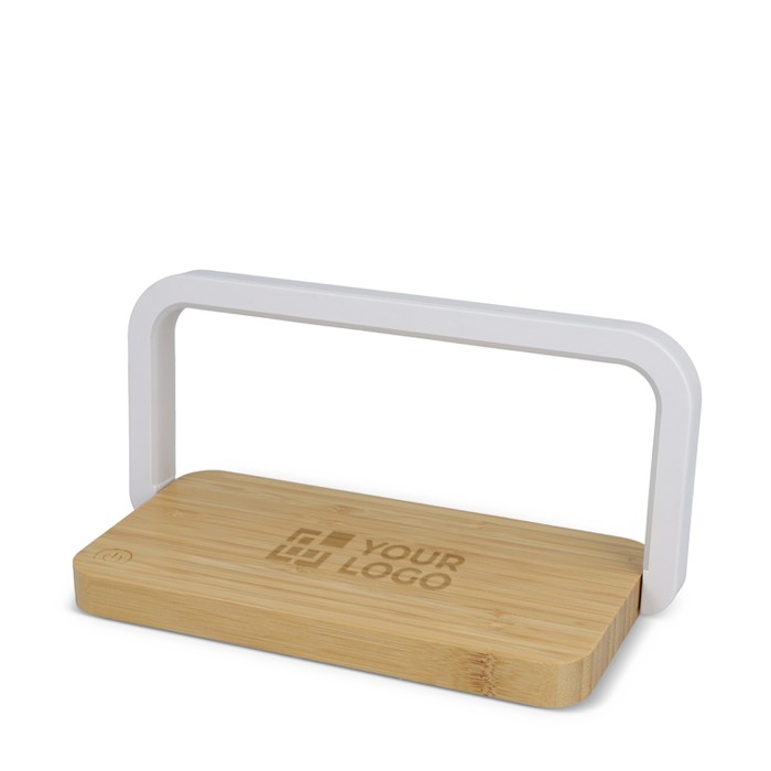 Cargador inalámbrico de bambú para escritorio con iluminación 15 W vista principal