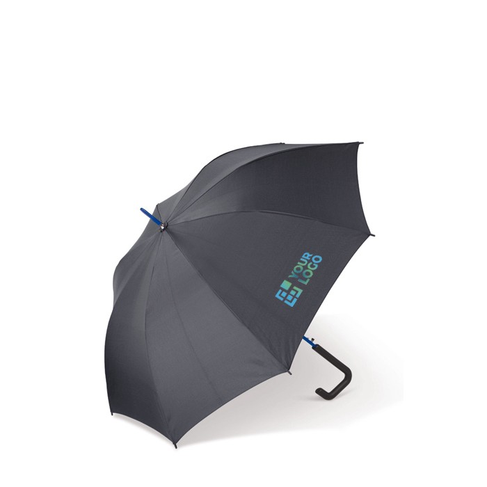 Paraguas publicitario con mango geométrico y detalles a color Ø106 vista principal
