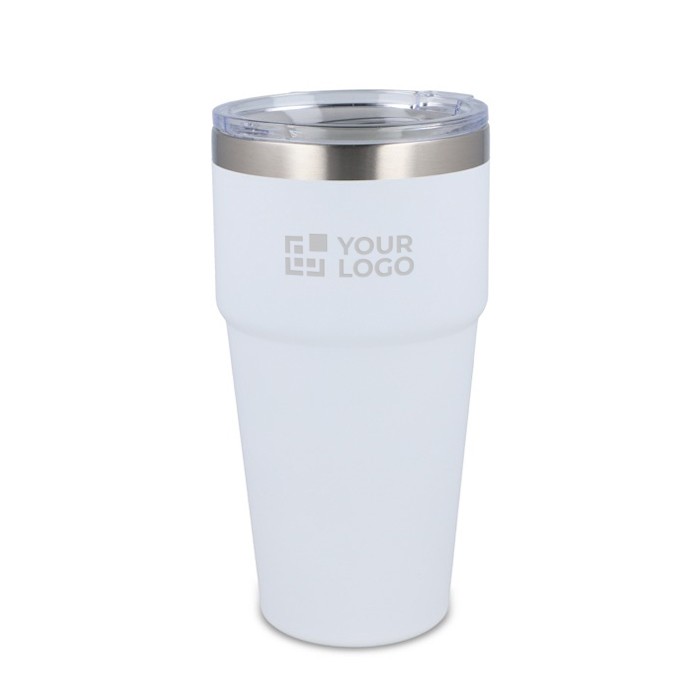 Vaso térmico con interior de cerámica y tapa transparente 500ml vista principal Vaso térmico con interior de cerámica y tapa transparente 500ml vista principal