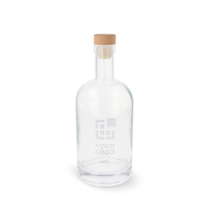 Botella sostenible hecha de vidrio con tapa de FSC 1L vista principal Botella sostenible hecha de vidrio con tapa de FSC 1L vista principal