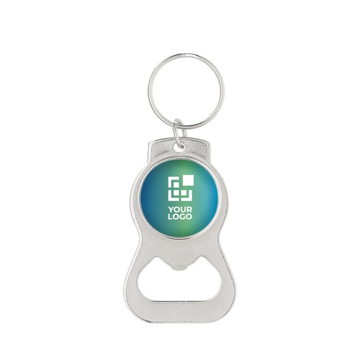 Llaveros abrebotellas personalizados de metal 2 en 1 vista principal Llaveros abrebotellas personalizados de metal 2 en 1 vista principal